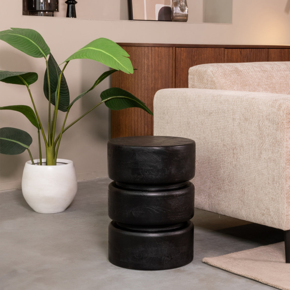 LABEL51 Bijzettafel Milly – Massief Mangohout – Ø35 cm